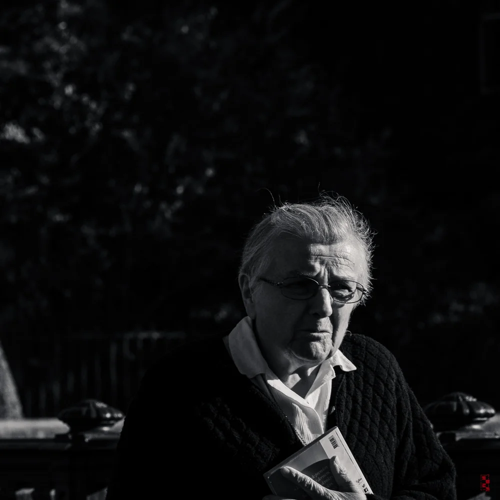 Churchgoer near Notre-Dame de Paris.