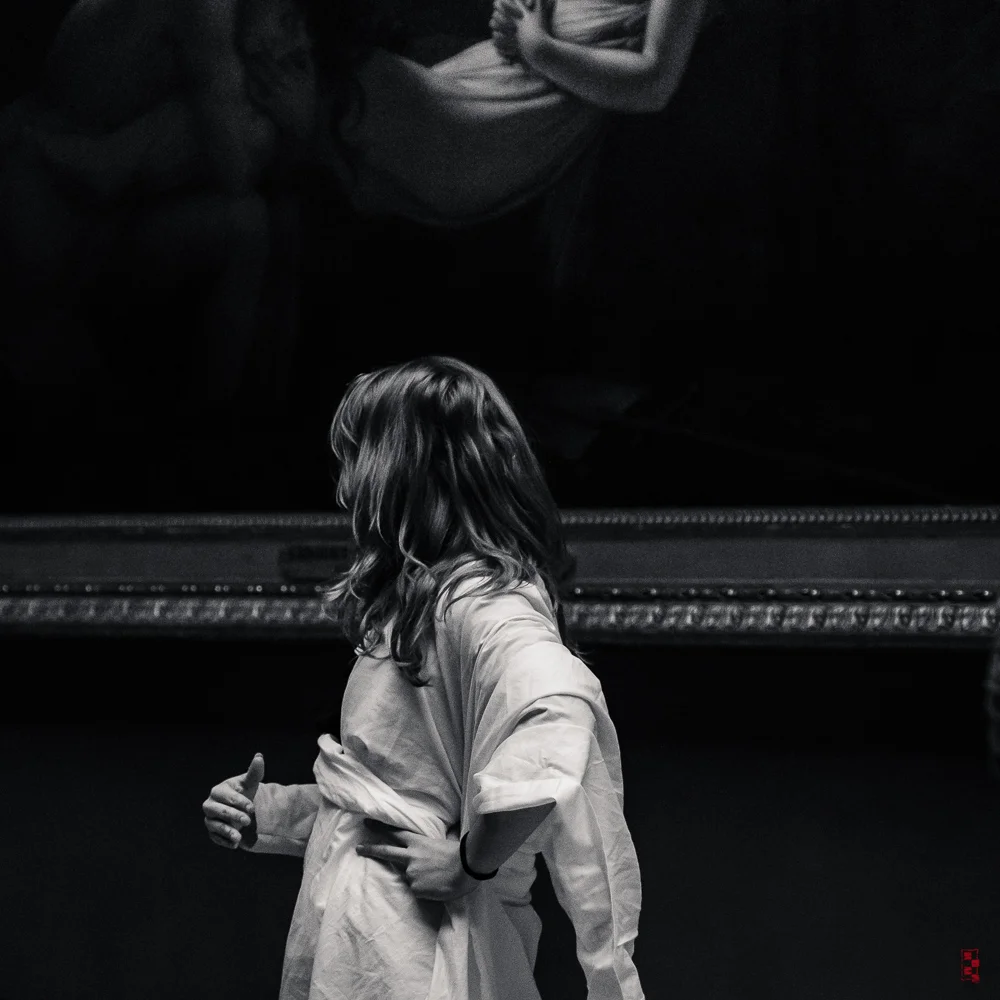 This volunteer guide was delivering her speech in a toga. Louvre Museum