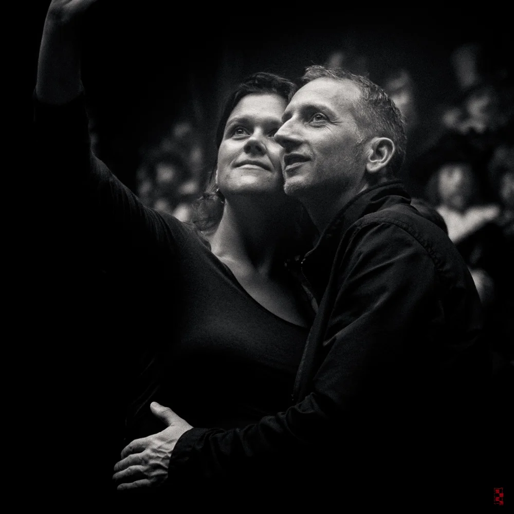 I was struck by how the visitors looked like the chiaroscuro paintings they were admiring. Rijksmuseum, Amsterdam.