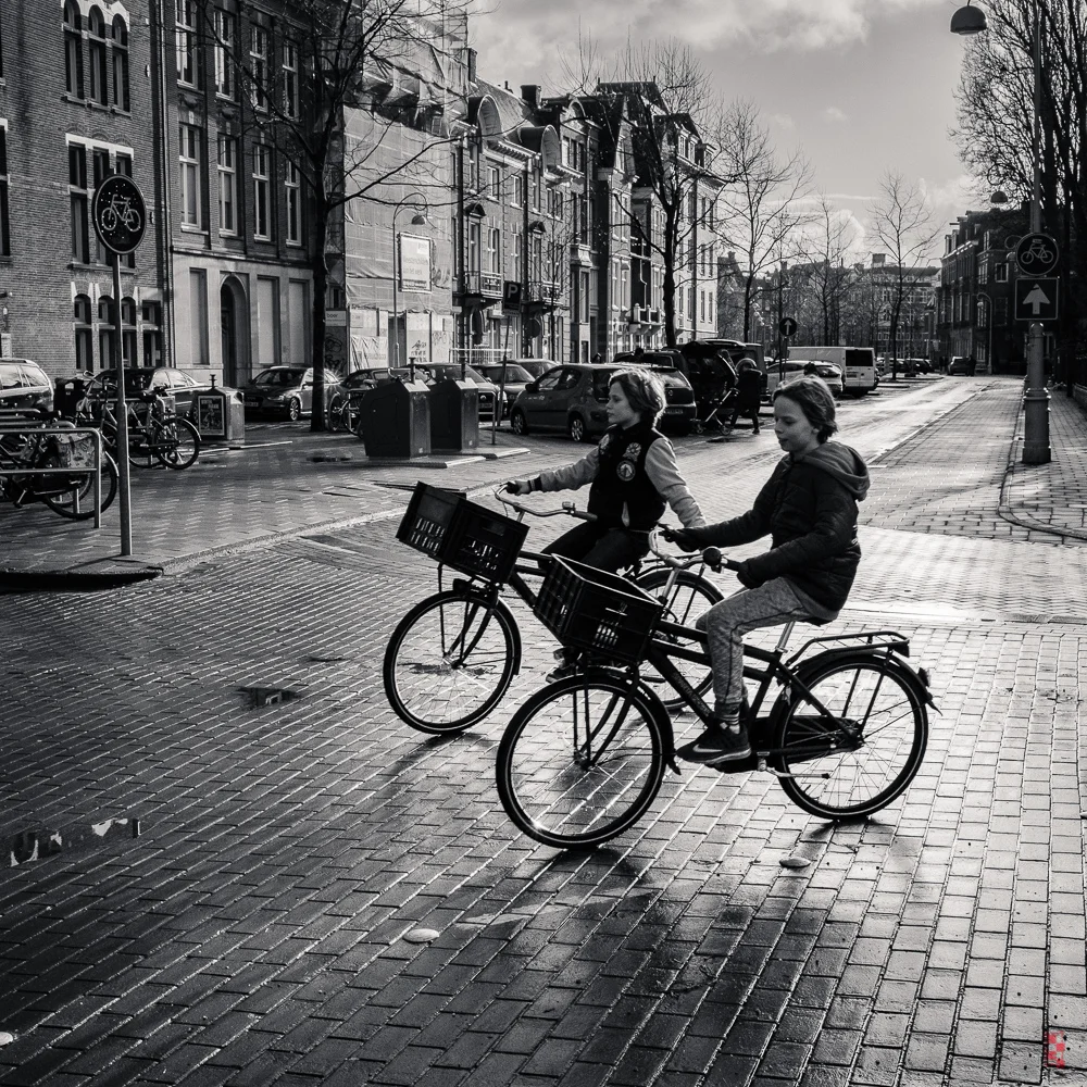 In tandem, Amsterdam.