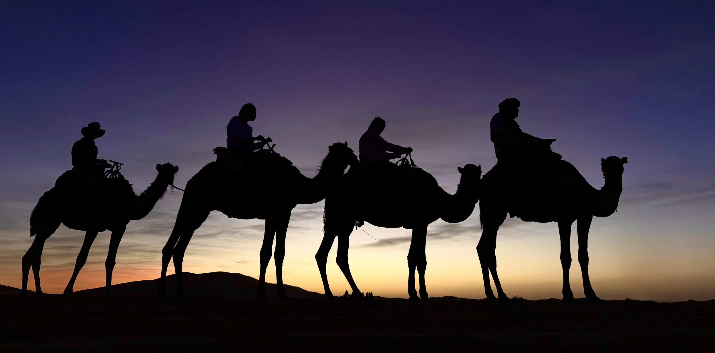 Sunset Erg Chebbi Dunes Sahara Desert