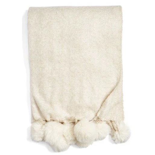 Cozy Cotton Pom Blanket