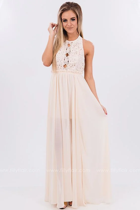 Ivory Love Lace Maxi Dress