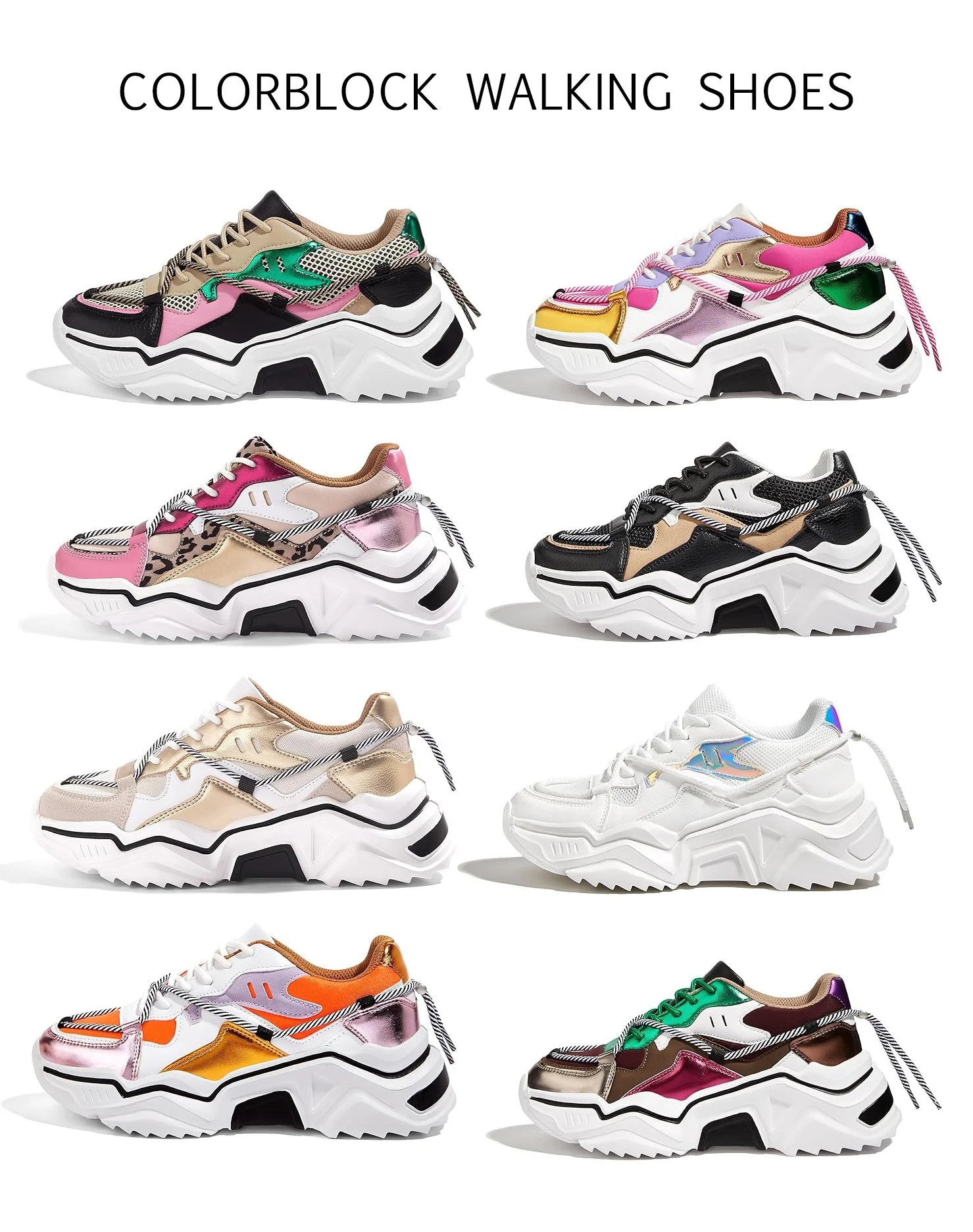 Hot Colorblock Walking Shoes