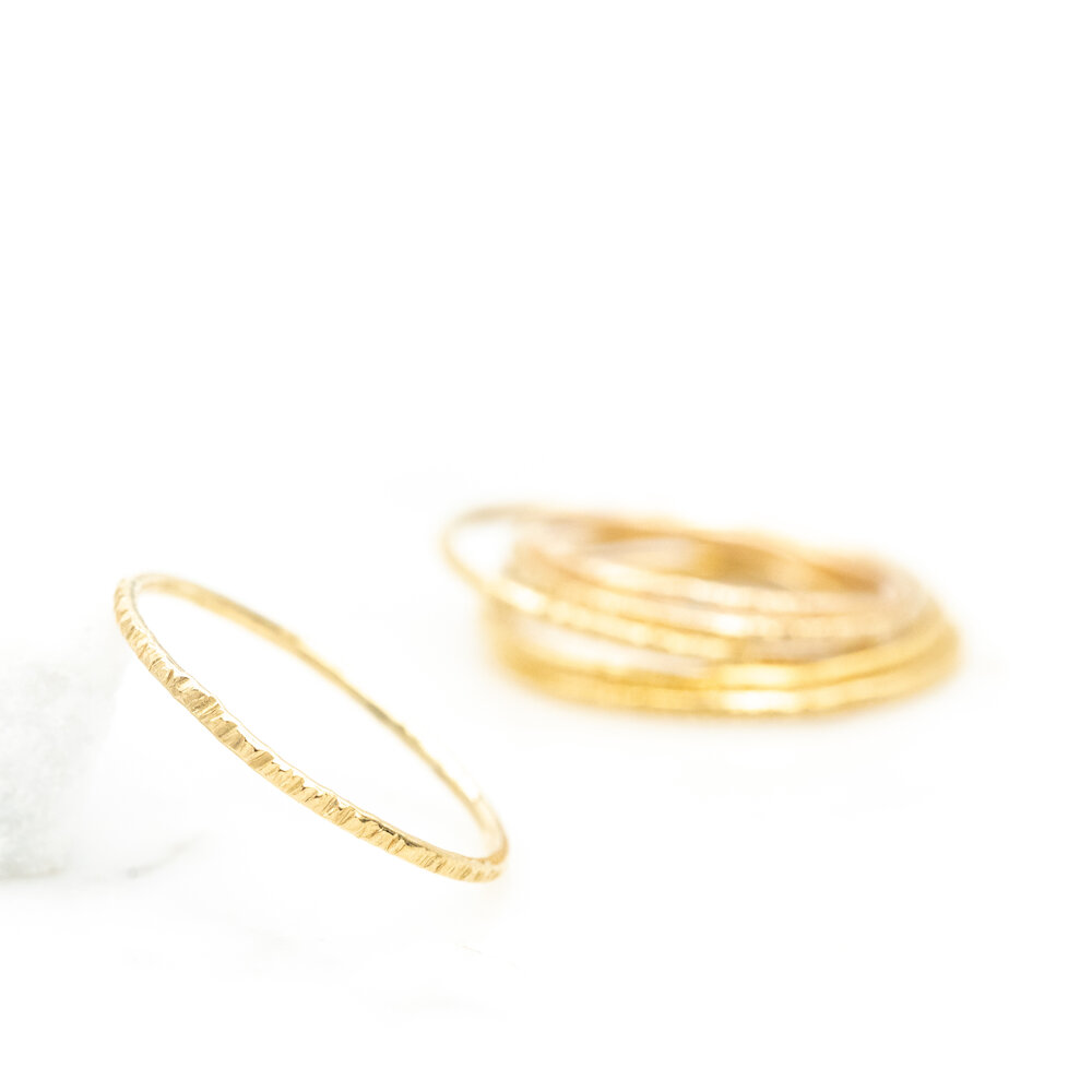 Gold Rings - Set of 10 Rings - Stacking Rings