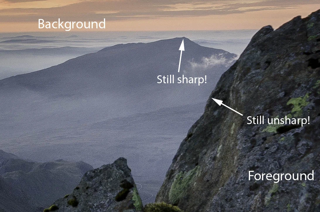 Zoomed section as above but with strong software sharpening applied