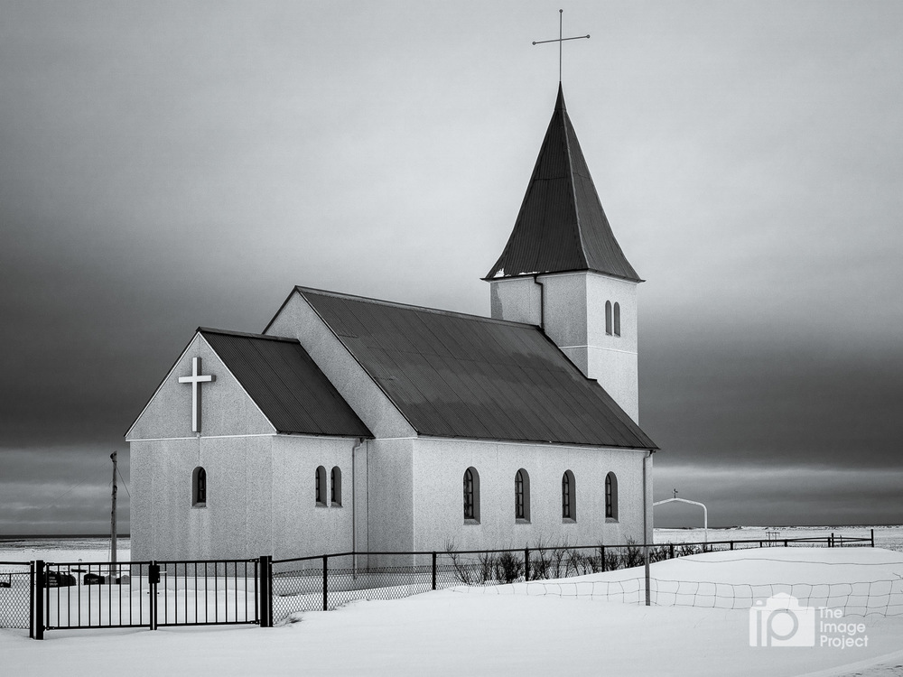 church in bleak snowy sky snæfellsnes peninsula iceland by nathan barry the image project