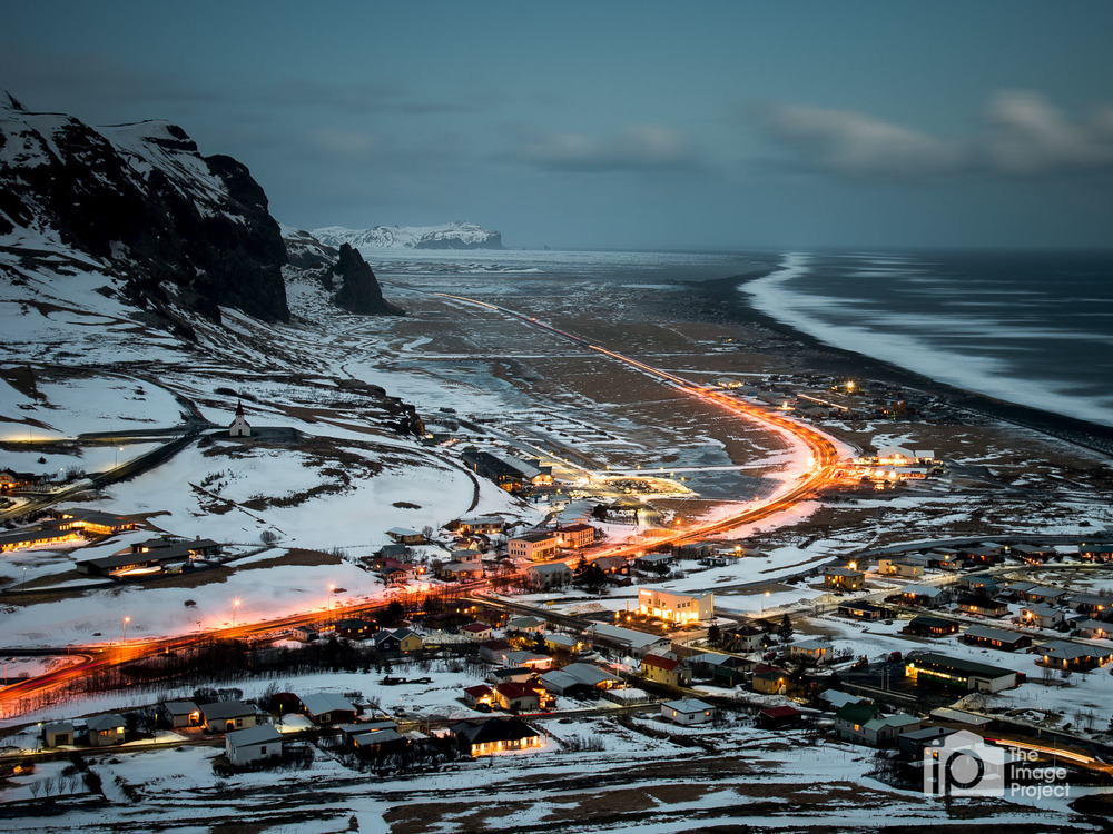 night descends on vik south iceland by sea long exposure light trails by nathan barry the image project