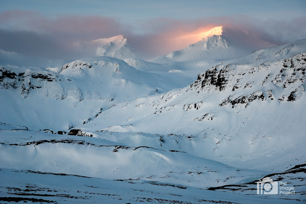 first morning sunrise light hits snowy peak snæfellsnes peninsula iceland by nathan barry the image project in winter