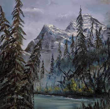 Landscape, mixed media on canvas