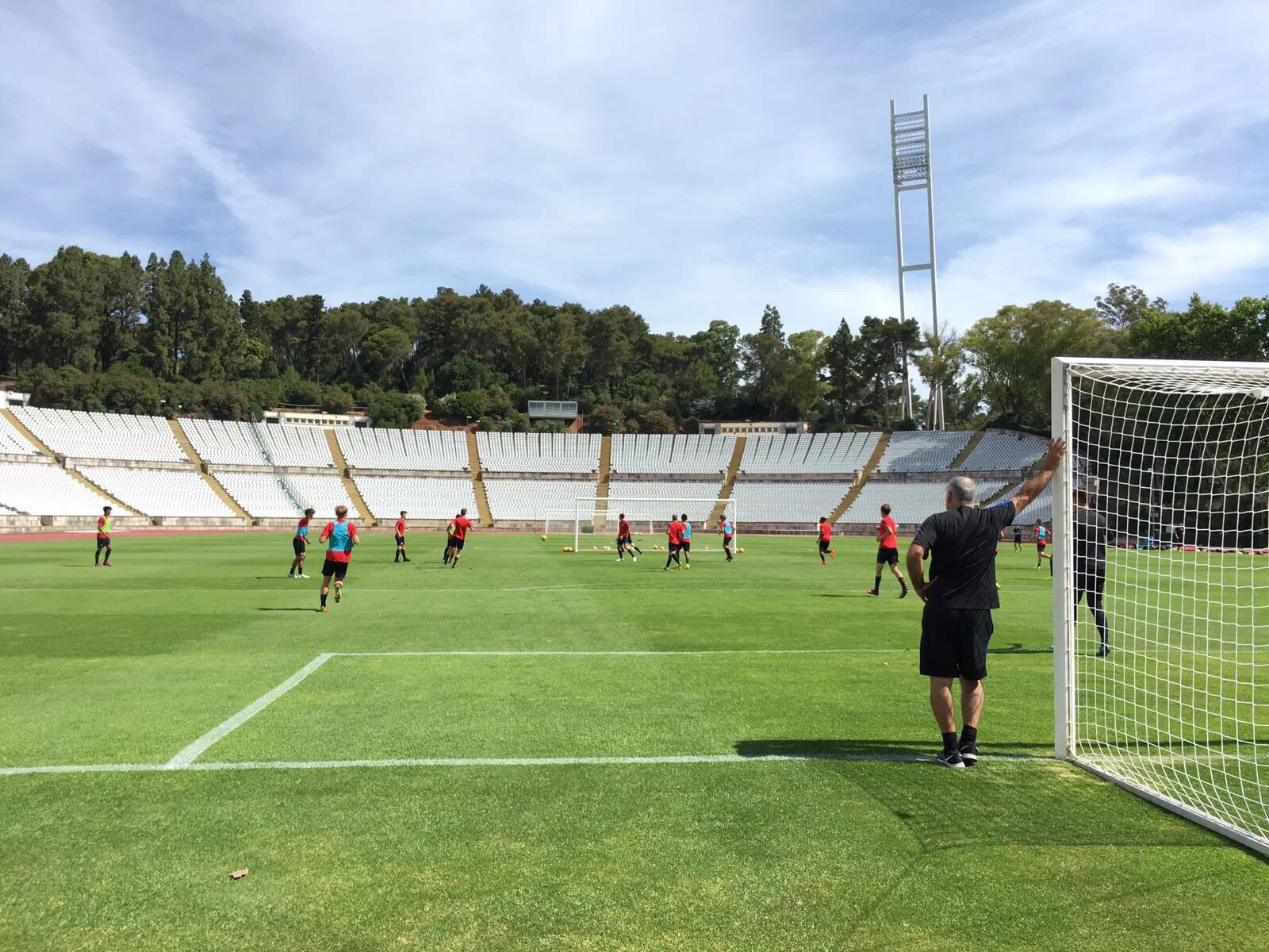 U18 National Team training in Lisbon at Portuguese national stadium, site of U.S. U18 v. Japan on June 14. 