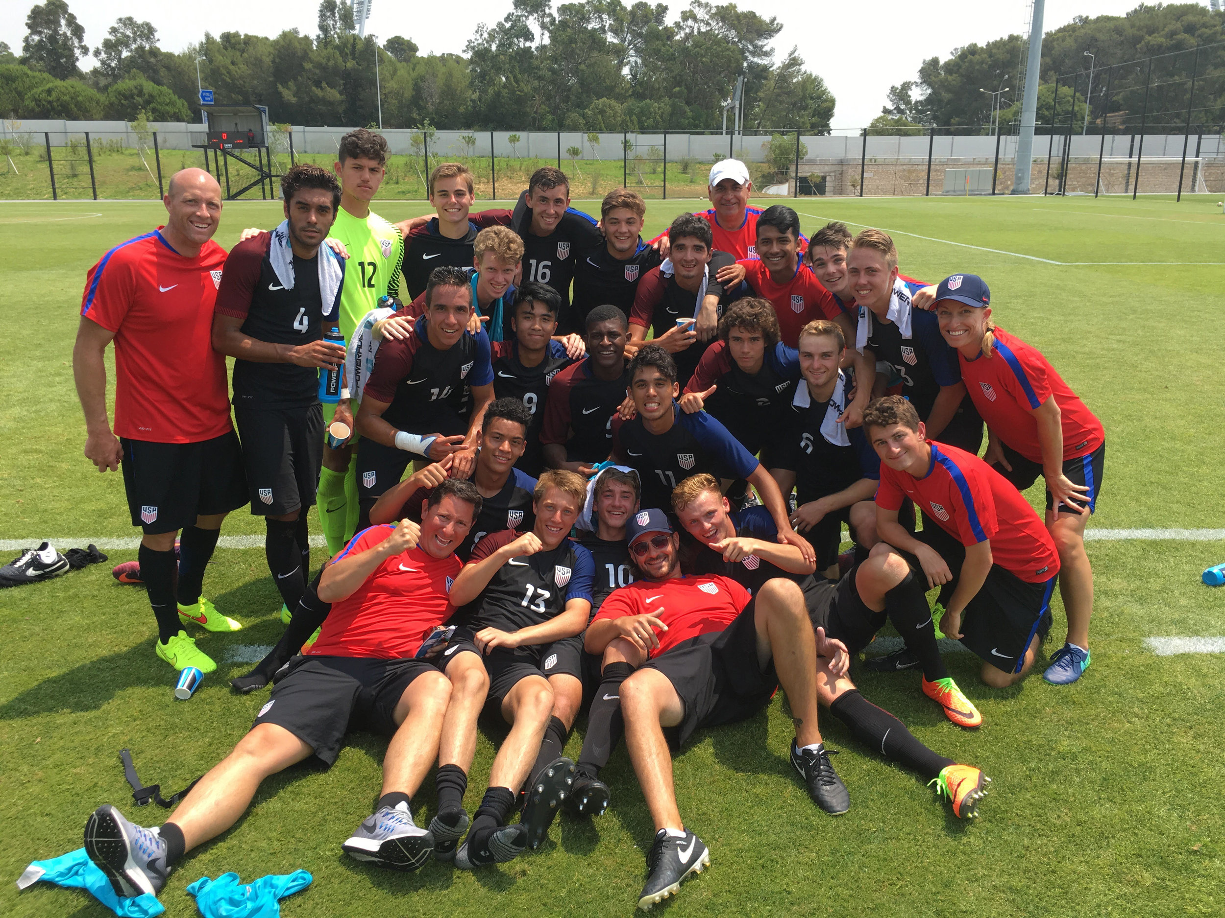 After match vs. Portugal. Final result 2-1 win after being down 0-1 with 10 minutes left. 