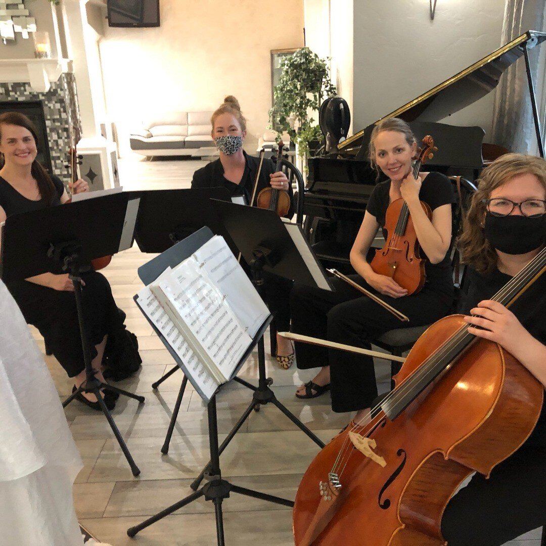 This month we provided music for our first wedding ceremony since Covid-19 shut down events across the country March-May 2020 (causing many of our clients to reschedule their weddings!). We weren't so sure about playing in public after being cautious