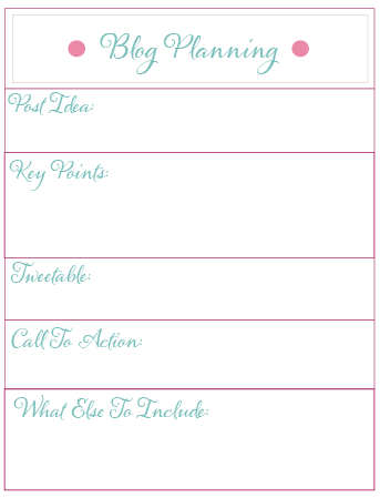 Blog Planning Printable