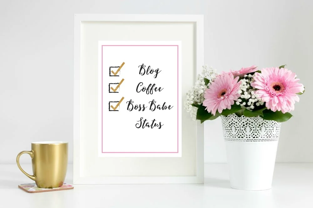 Blog, Coffee & Boss Babe Status 5 x 7 Print