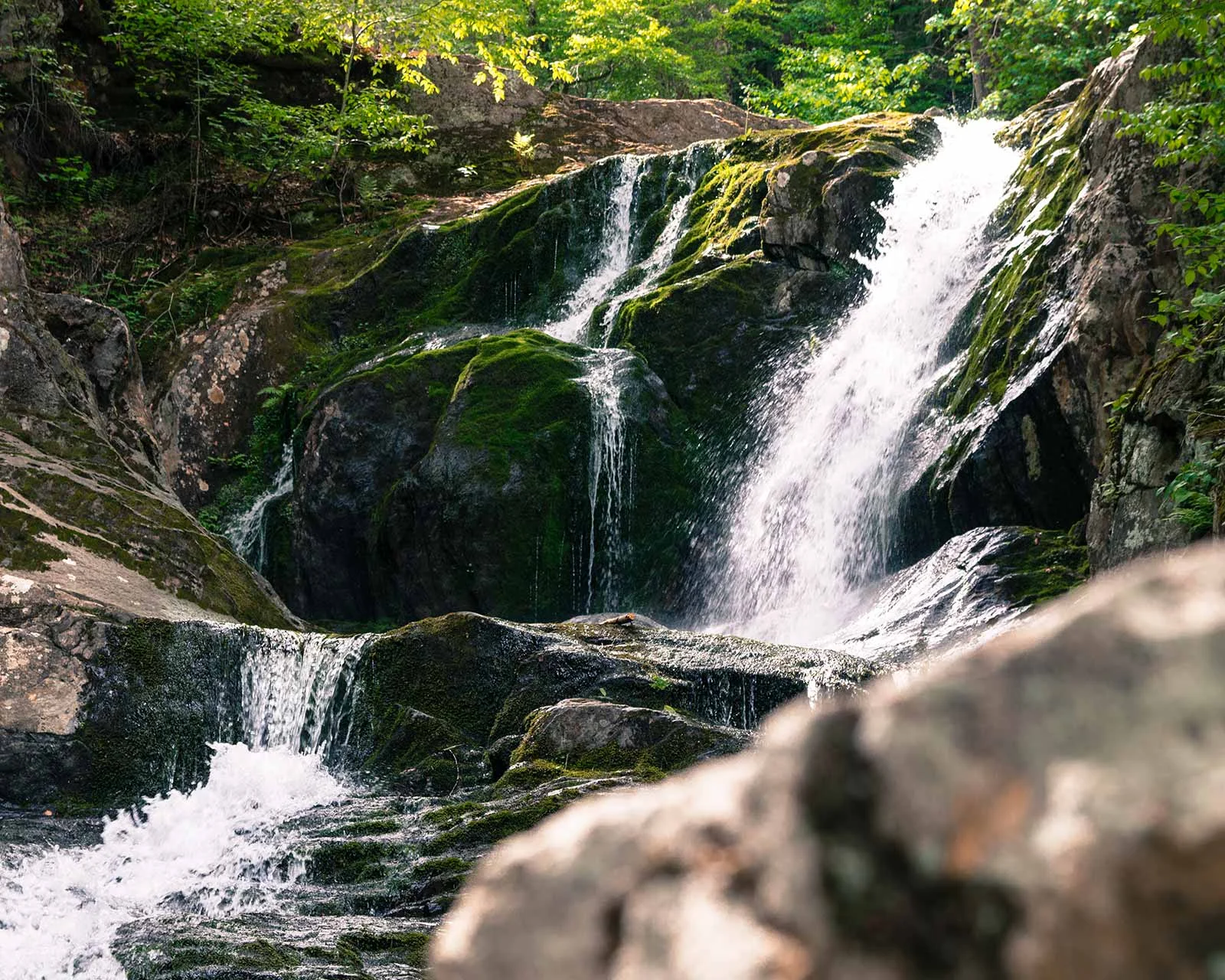 Sanderson Brook Falls waterfall in Chester Massachusetts