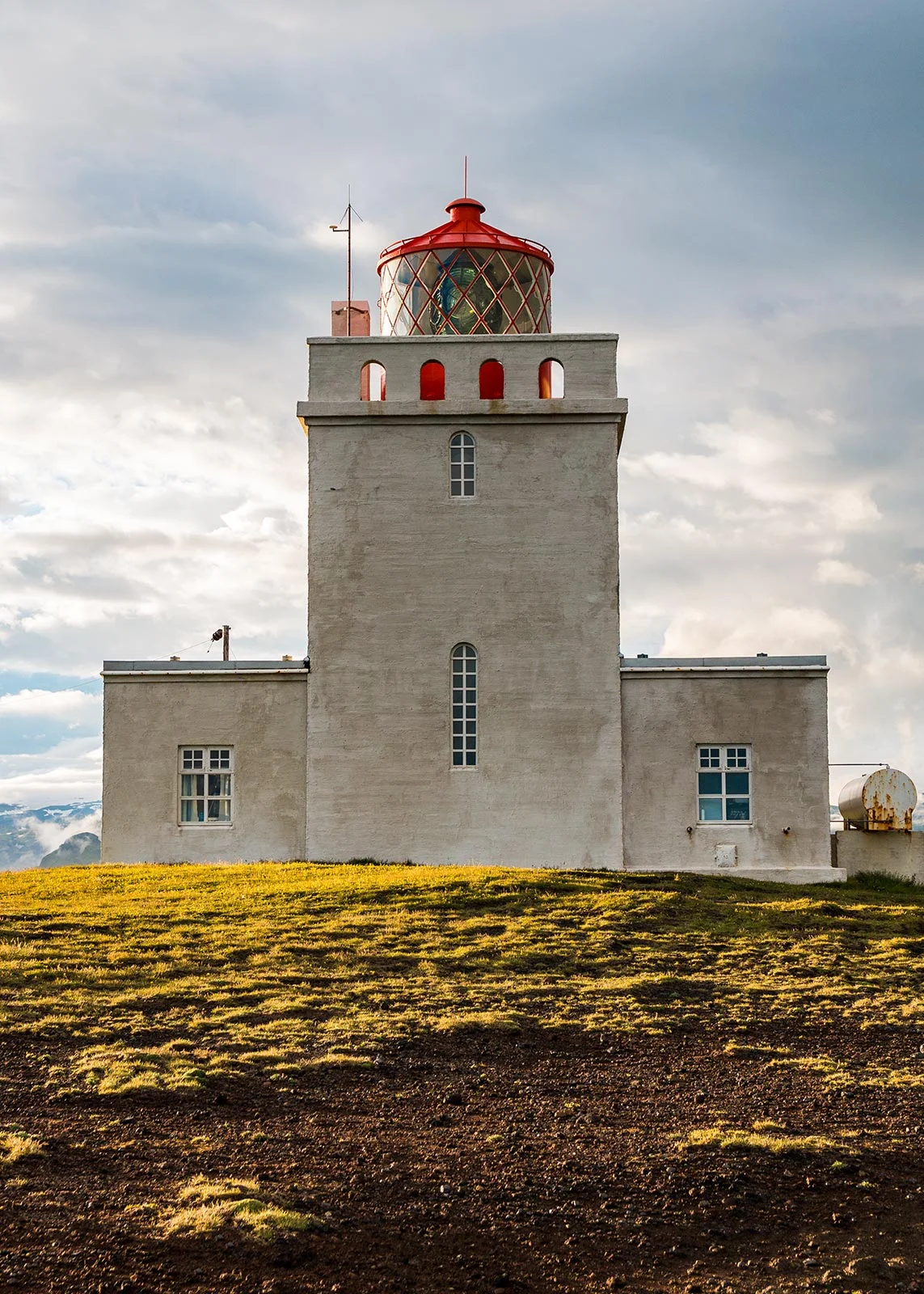 Dyrhólaey lighthouse with a beautiful sky