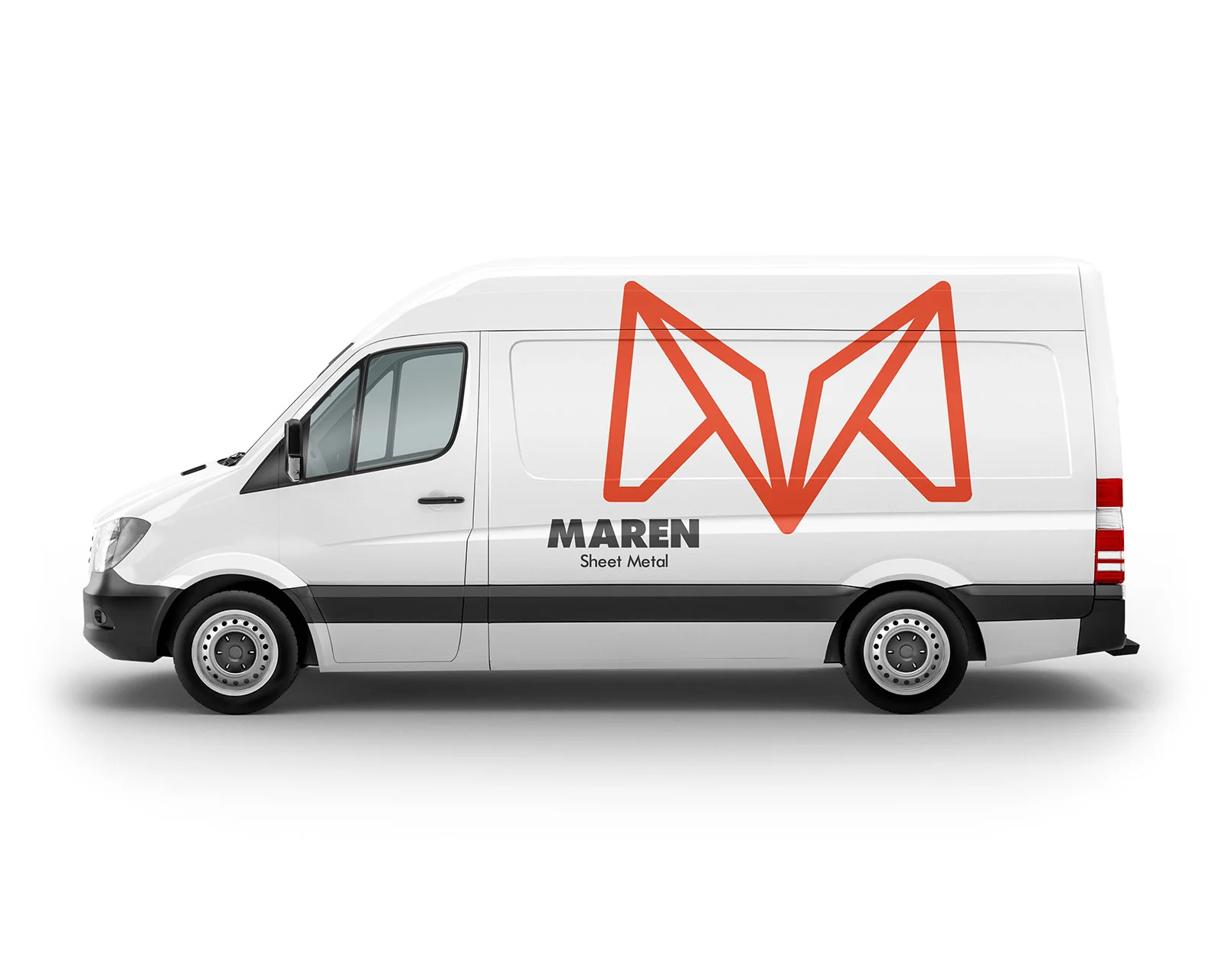 Final logo placement on work van