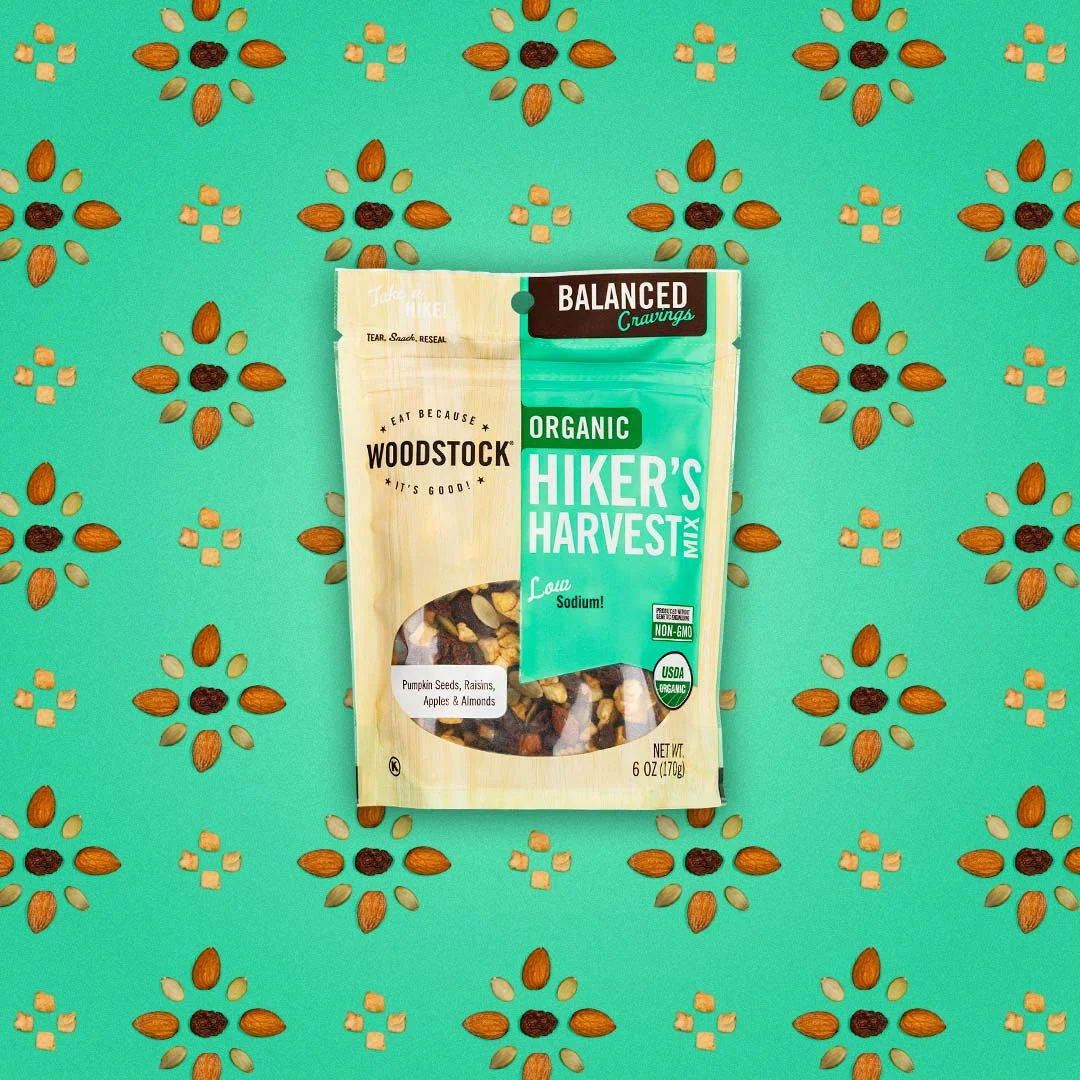 Seamless pattern made of nuts for trail mix