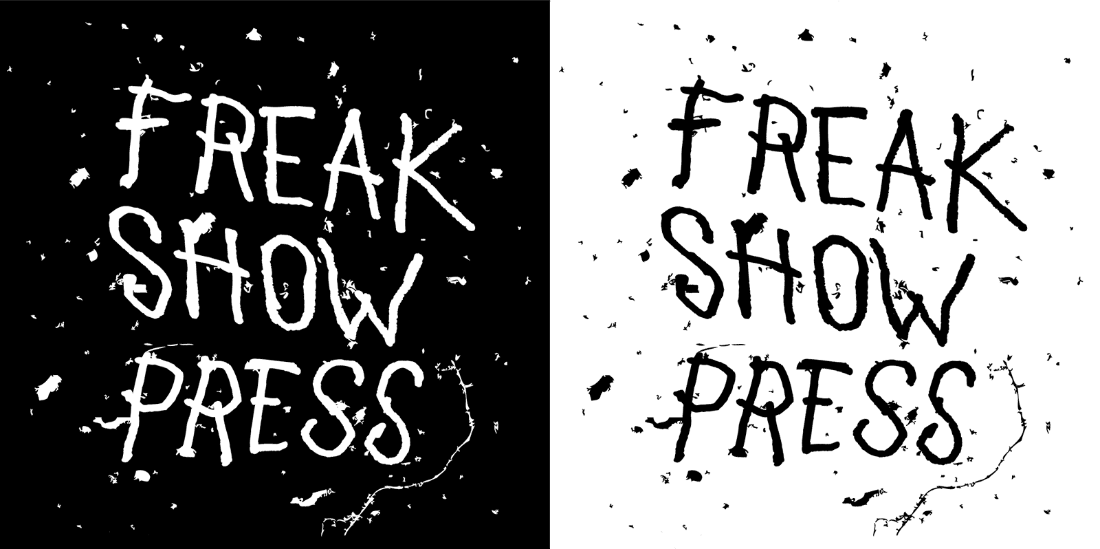 Freak Show Press logo design on black and white