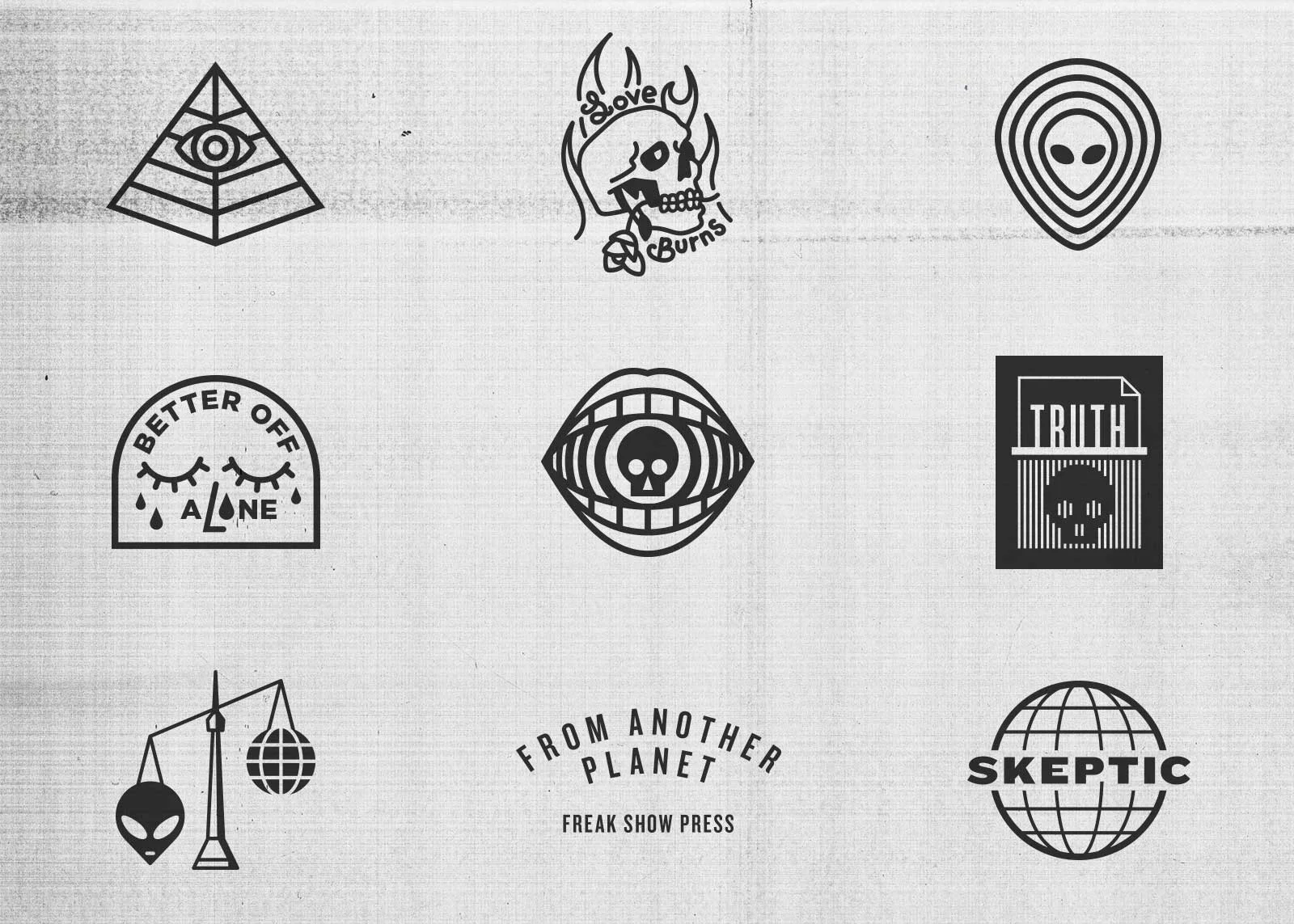 Freak Show Press vector logos and marks