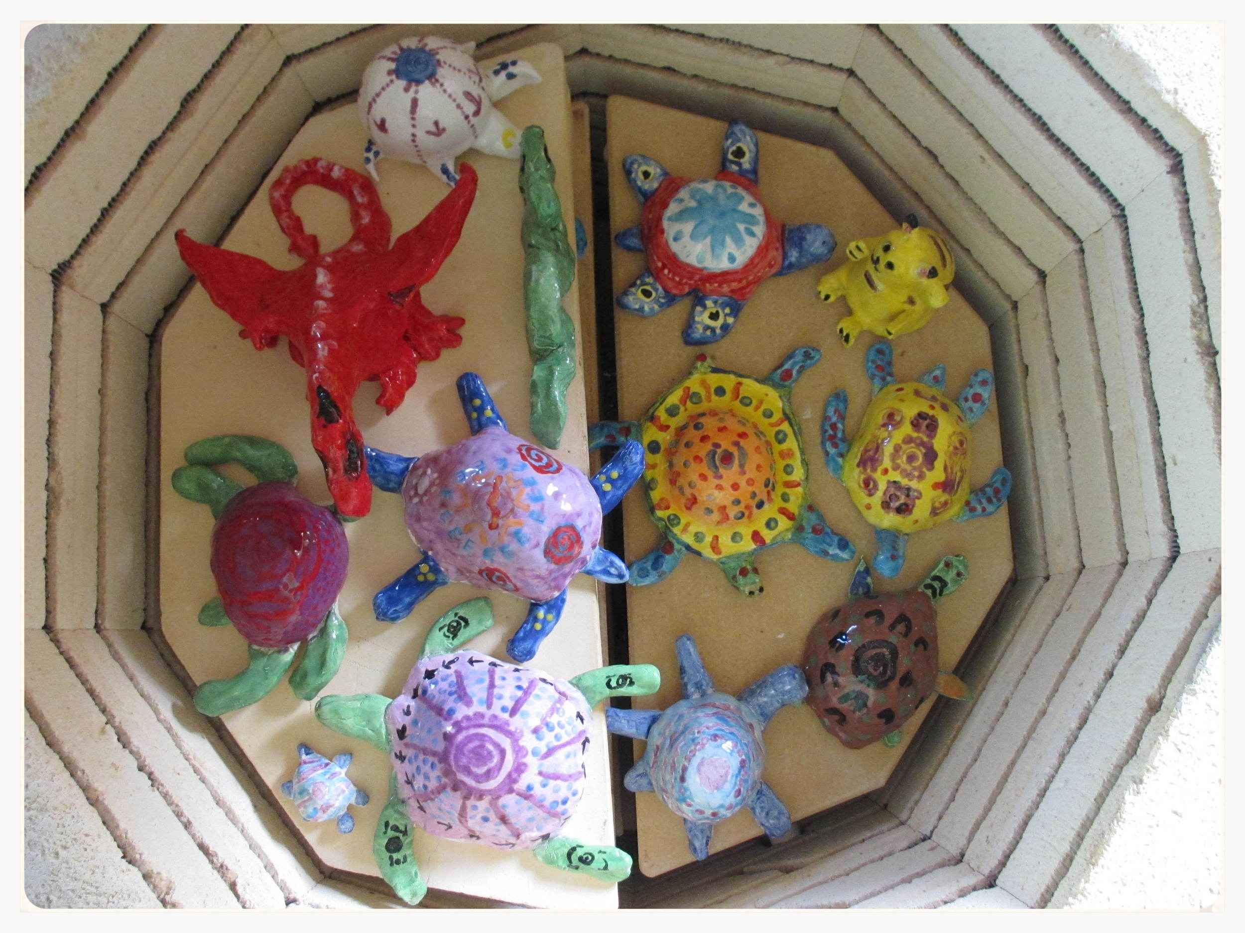 A look inside the kiln.