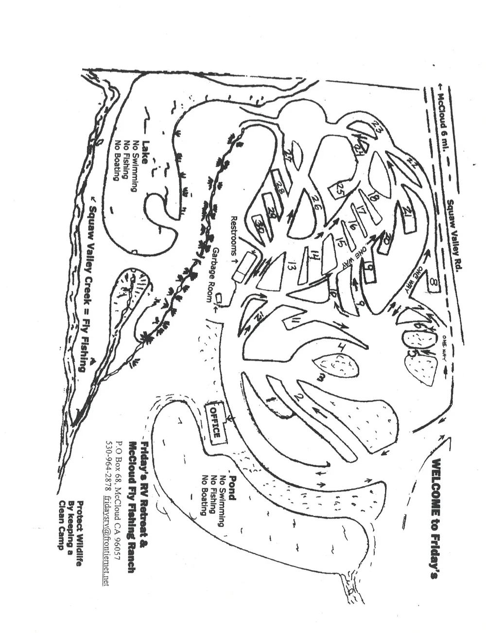 Mccloud Rv Park Map Rv Park Map — Friday's Rv Retreat And Fly Fishing Ranch