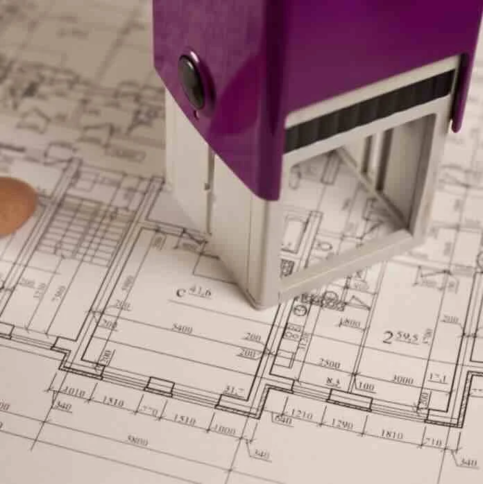 Seal on architecture plans