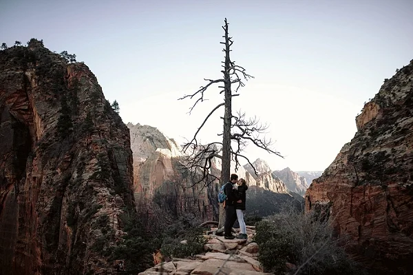Engagement Session at Angel's Landing in Zion National Park, Utah.