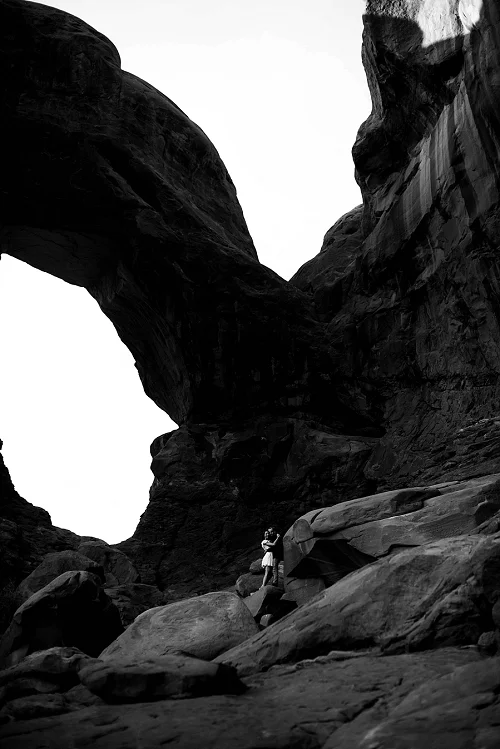 Couple engagement shoot at Arches National Park