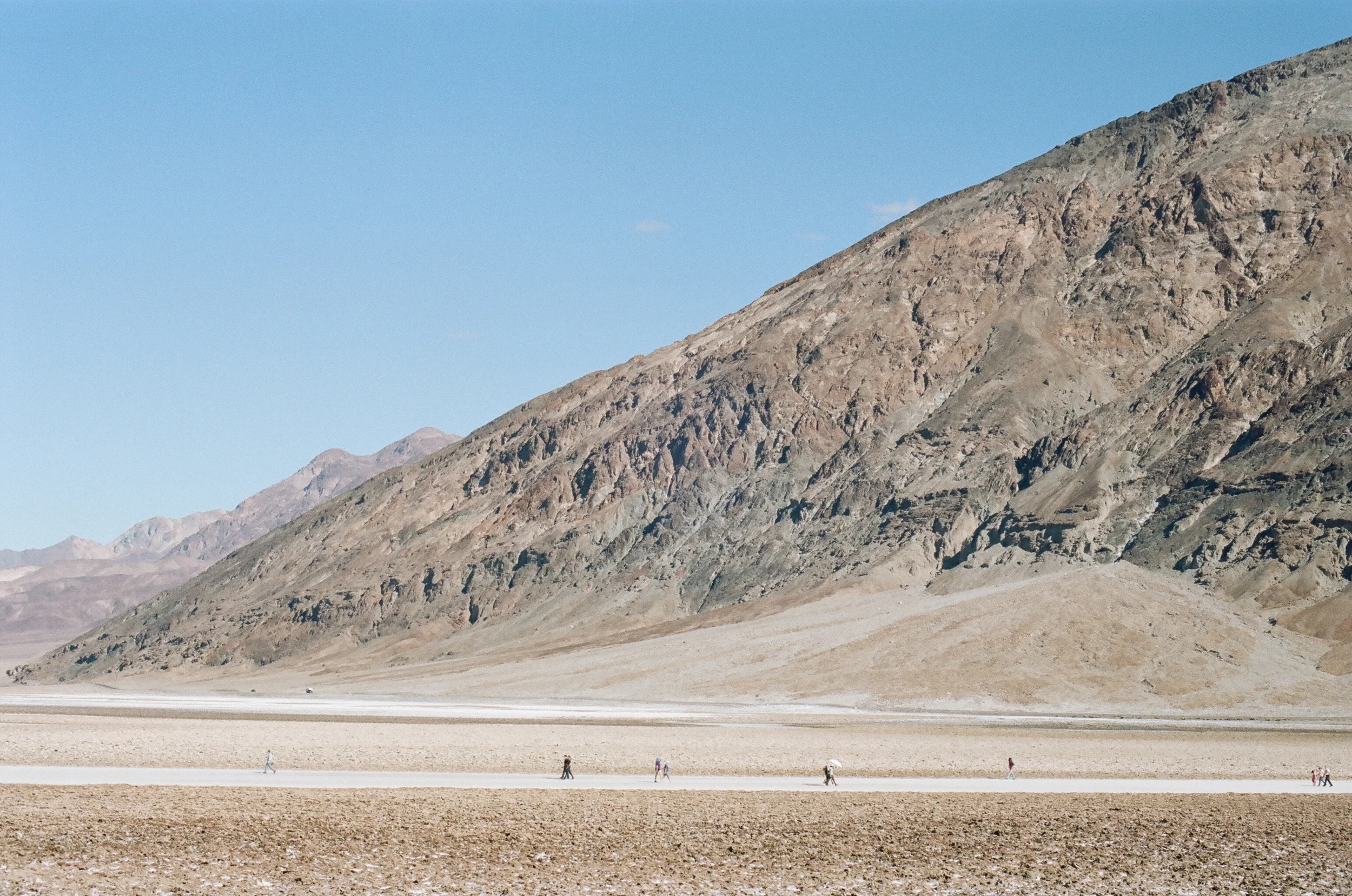 Morning tourists at Badwater Basin