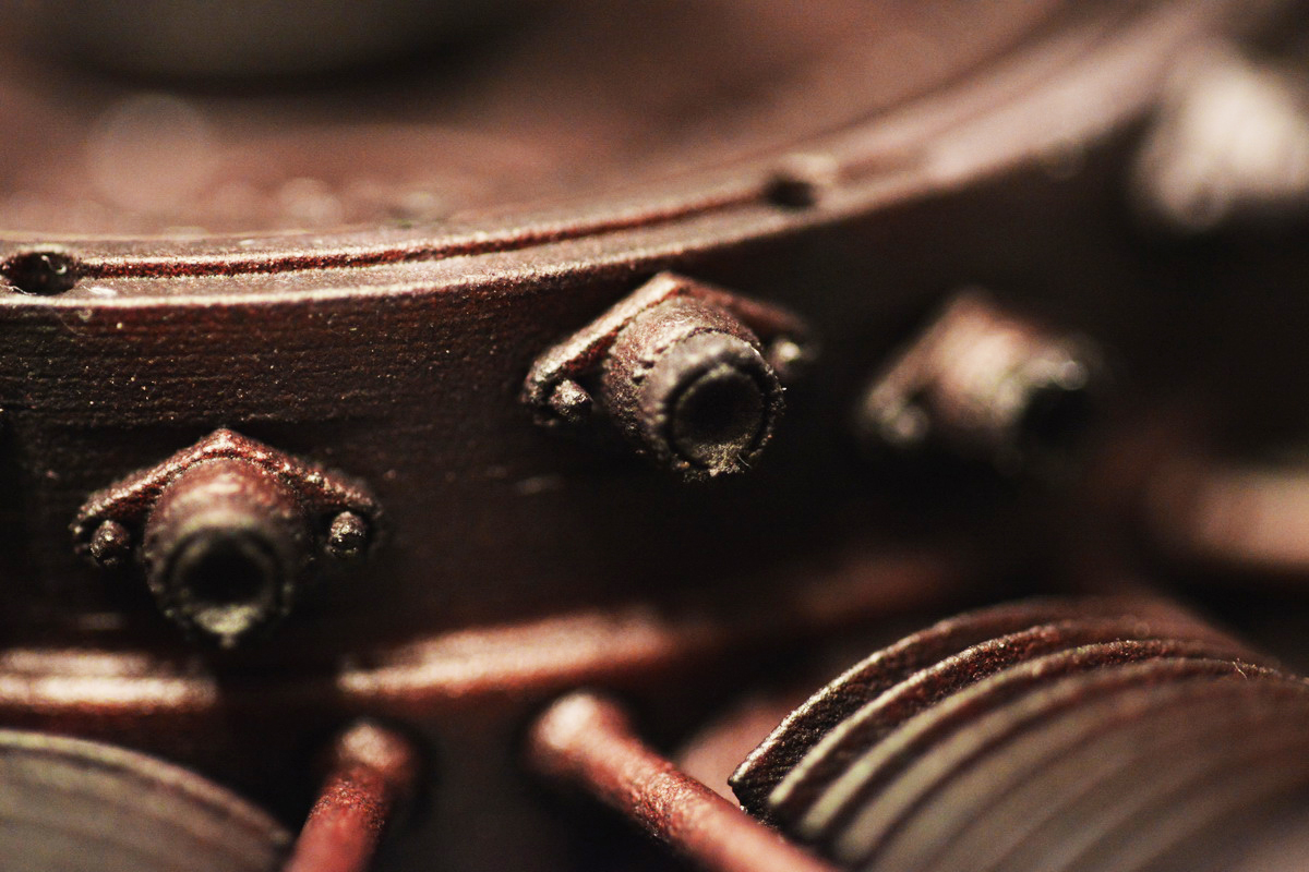 Close up of model engine