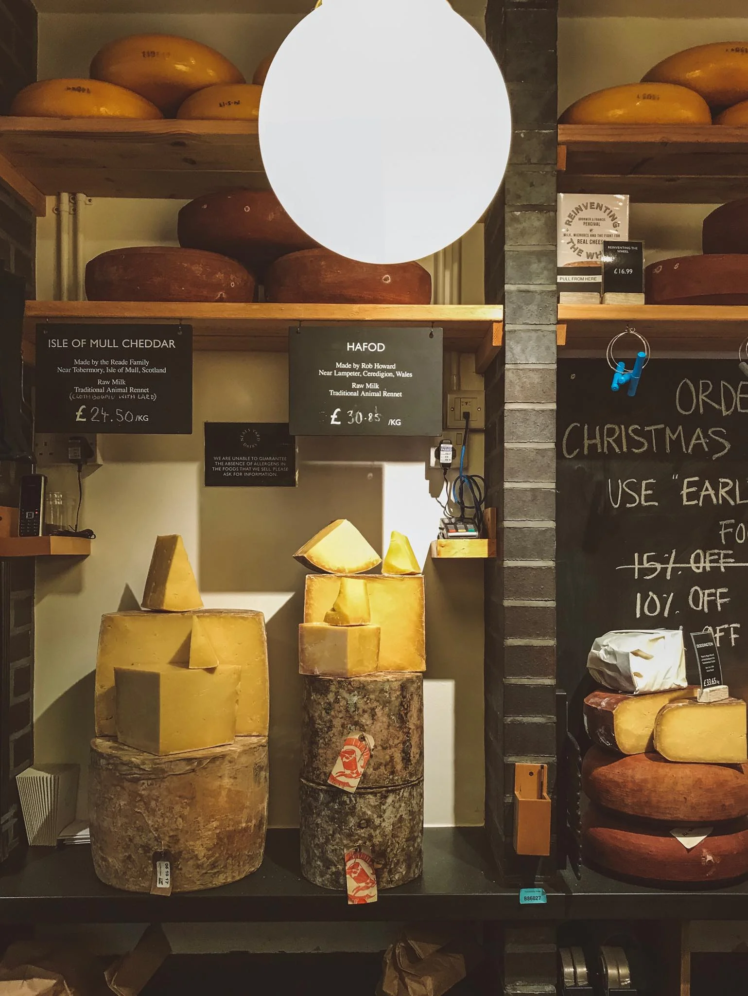 Hafod cheese sitting pretty at Neal’s Yard Dairy, London