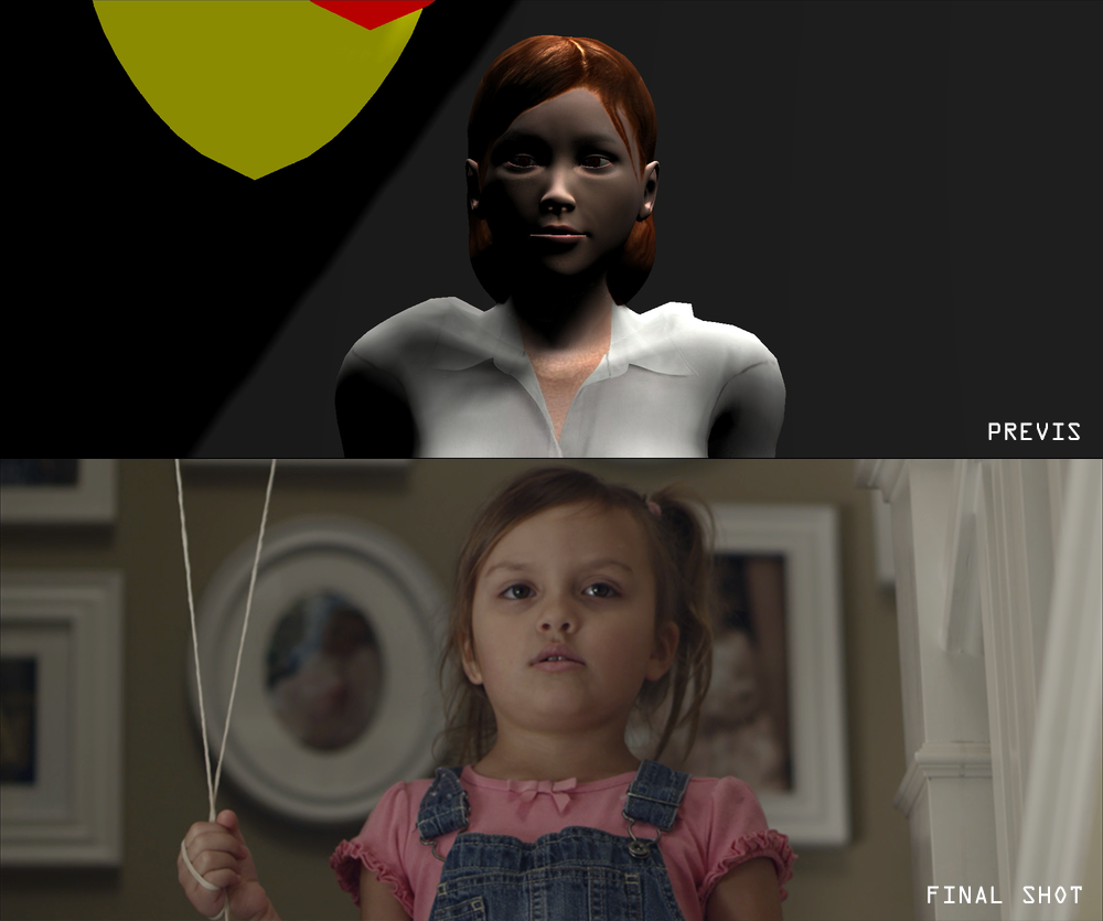 Previs (top) vs final (bottom) comparison.