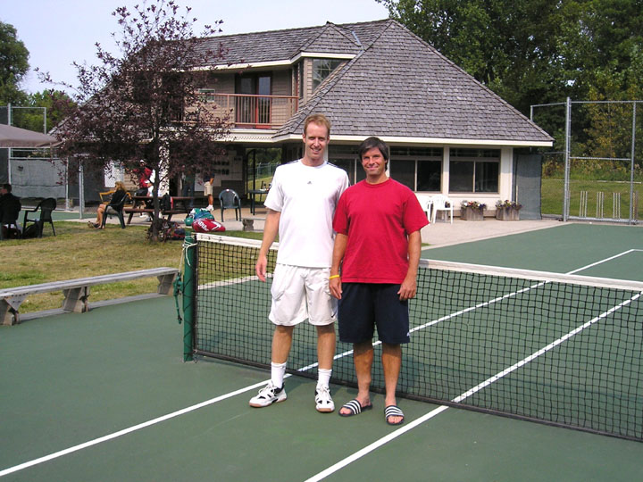 Evan Mancer and Jared Connel finalists in the Mens Open Singles  won by Jared.JPG