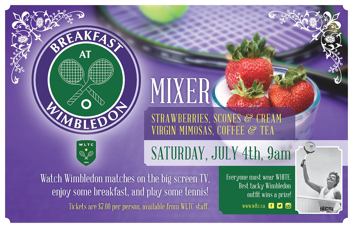 Breakfast at Wimbledon Mixer - July 4th at 9:00am