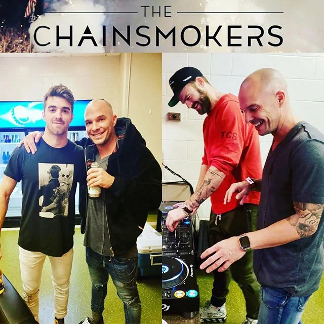 Catching up with our ol’ friends @thechainsmokers before the ball drops on 2018!