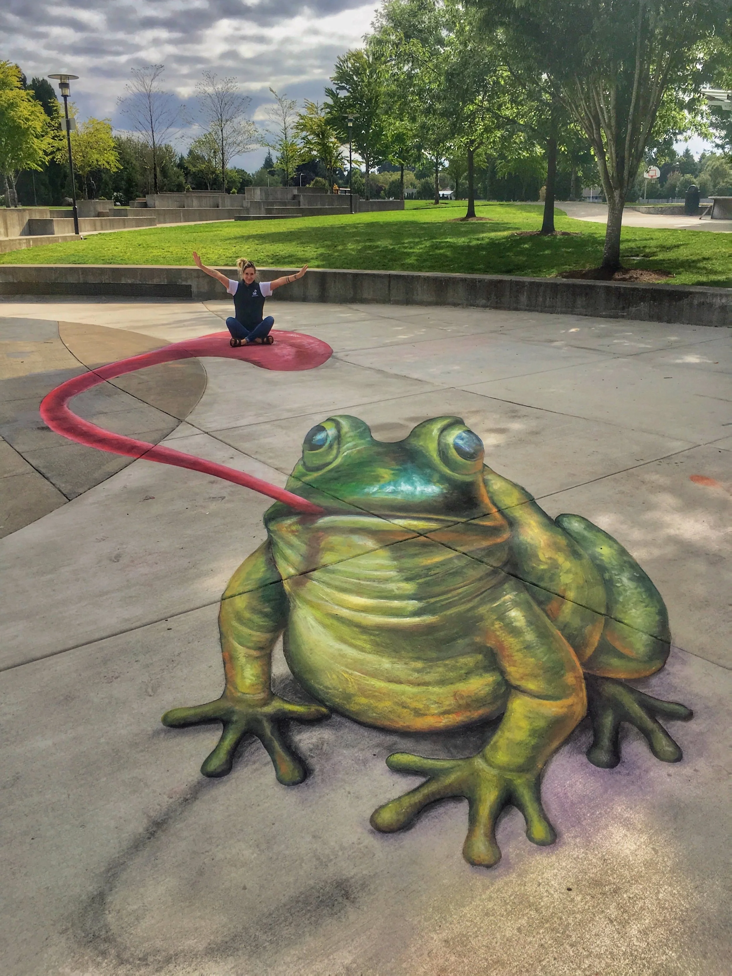 3D chalk activation for City of Wilsonville Parks and Recreation community event.