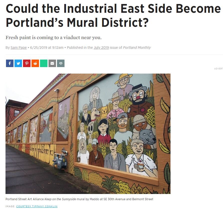 Portland Monthly Industrial Eastside Could Become New Mural District 