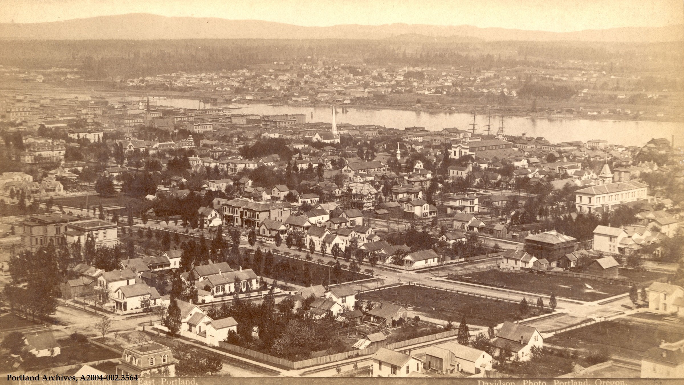 City Auditor - Archives _ Records Management - Auditor s Historical Records - A2004-002.3564   1883 View of central Portland and east Portland - Davidson 136.JPG