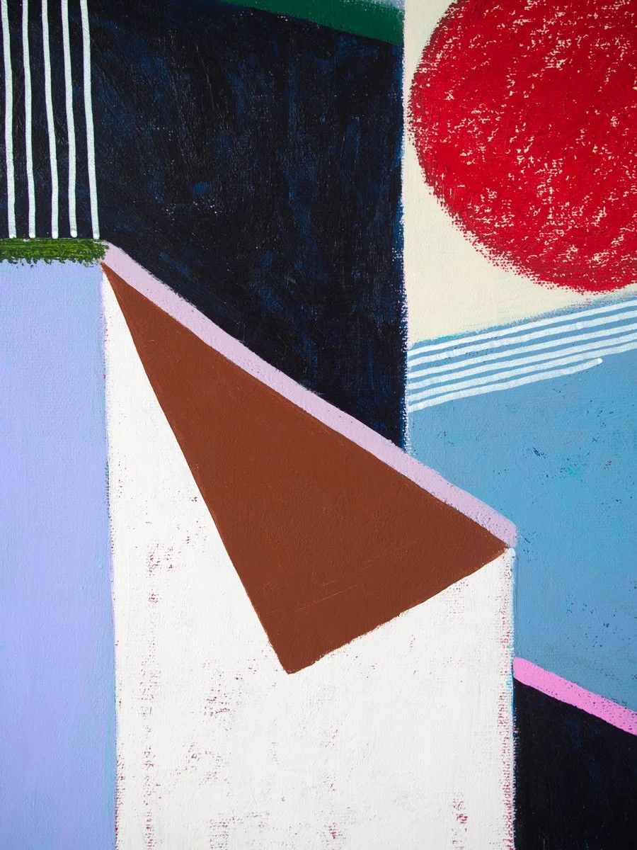 Close-up of abstract, geometric painting