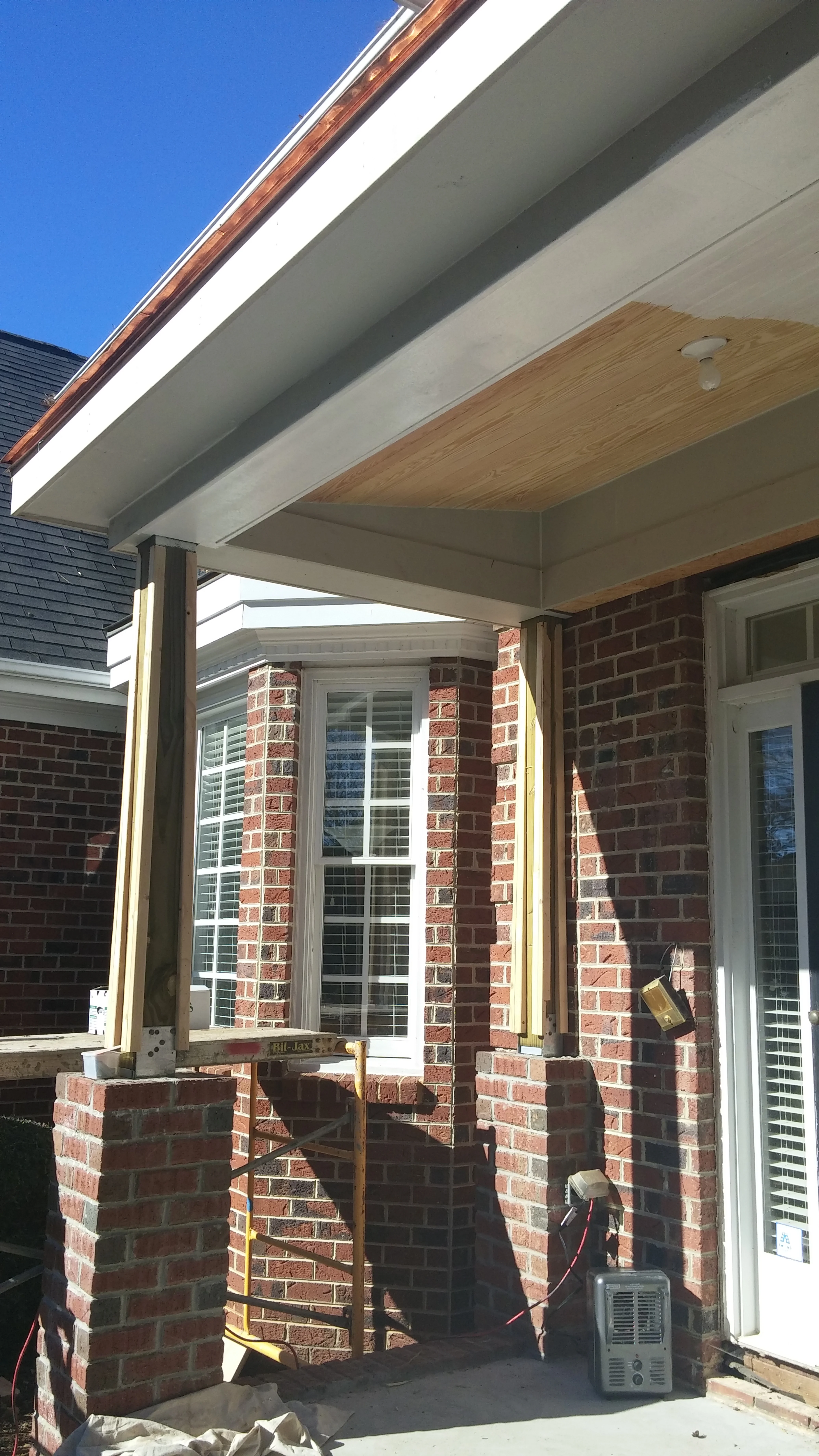 Tapered column in process.