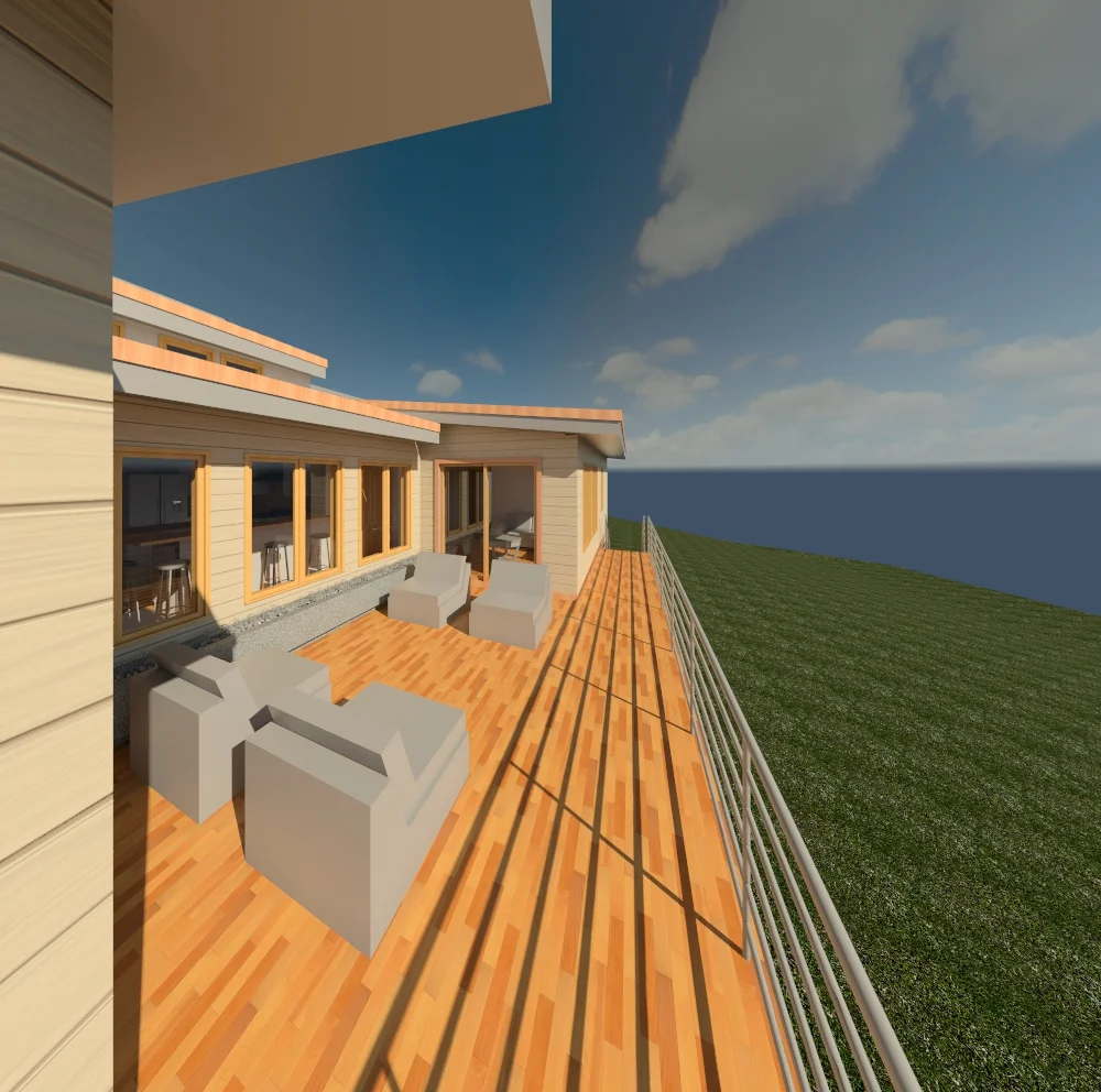 Rear deck and exterior lounge area