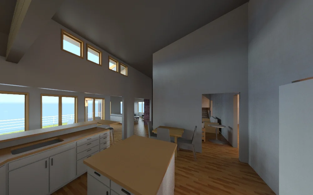 Kitchen interior clerestory