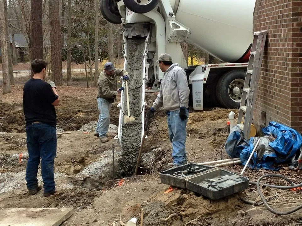 Pouring Concrete footing