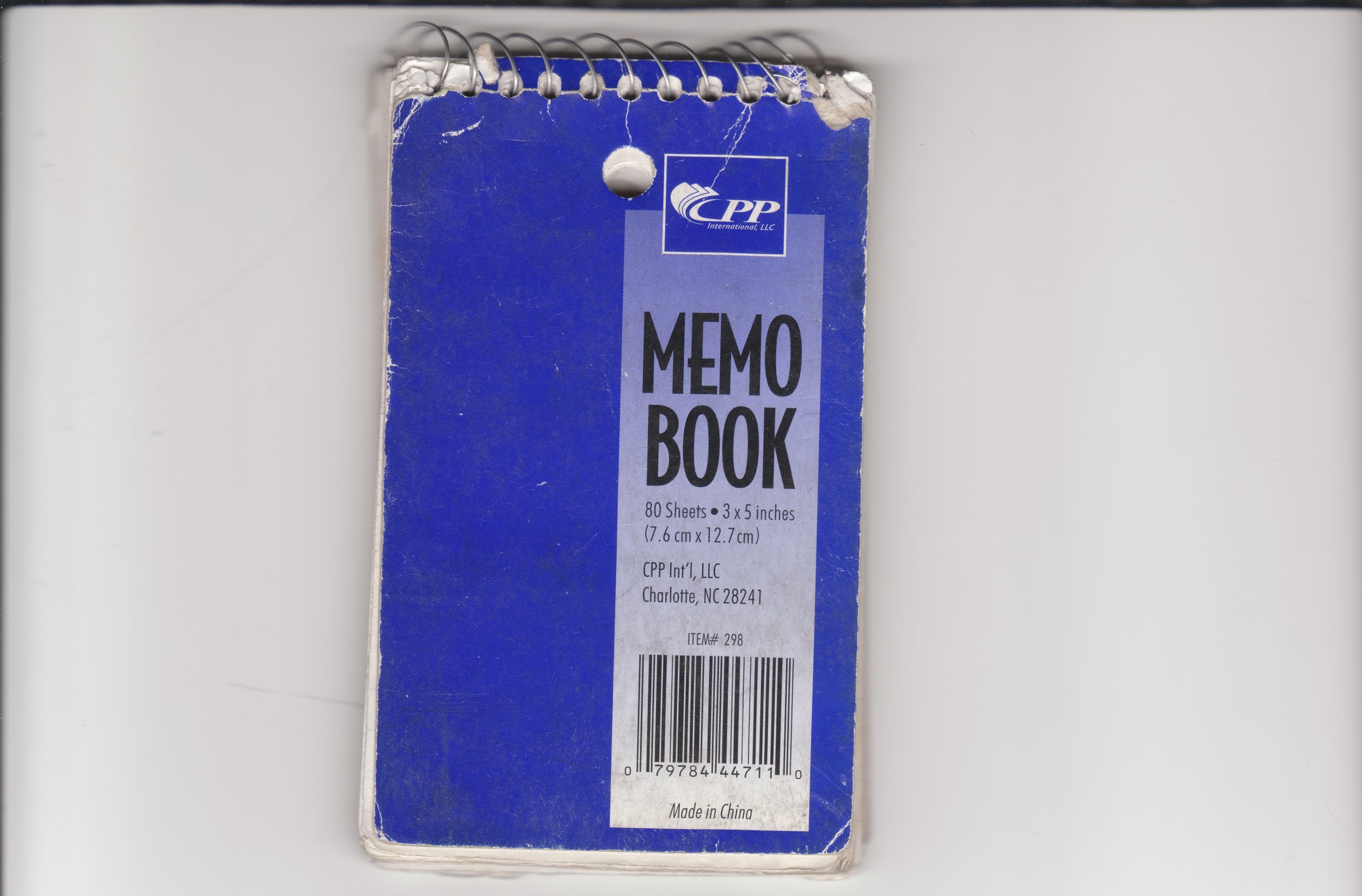 Memo Book, Blue (c. 2006)