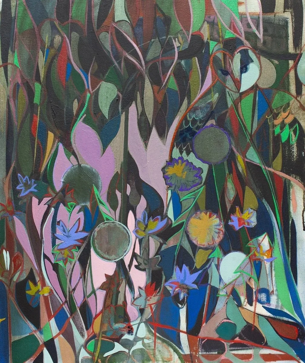 Bird and Mouse, 24x20", oil and oil stick on canvas, 2026