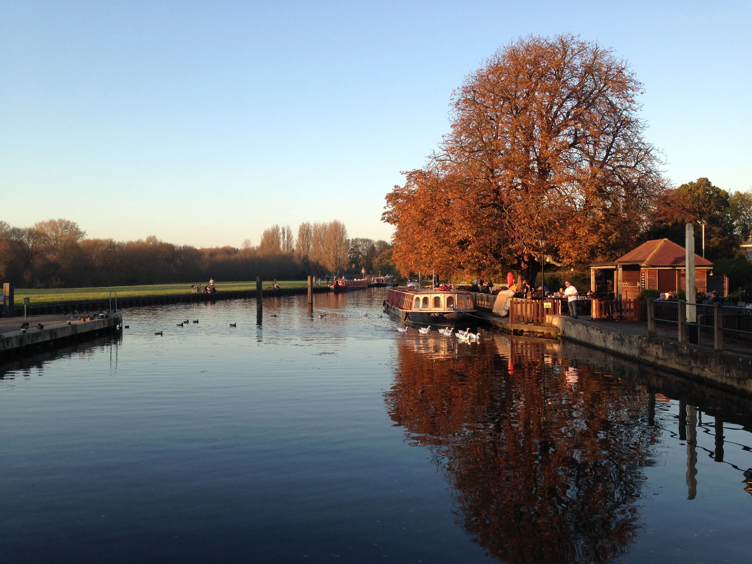 Evening light on the way back. The water, like puckered glass.
