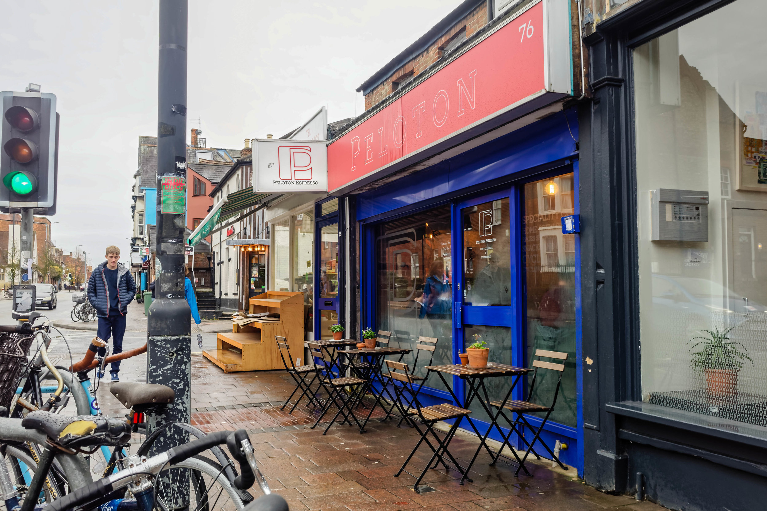 Peloton Espresso, located just a little way down Cowley Road.