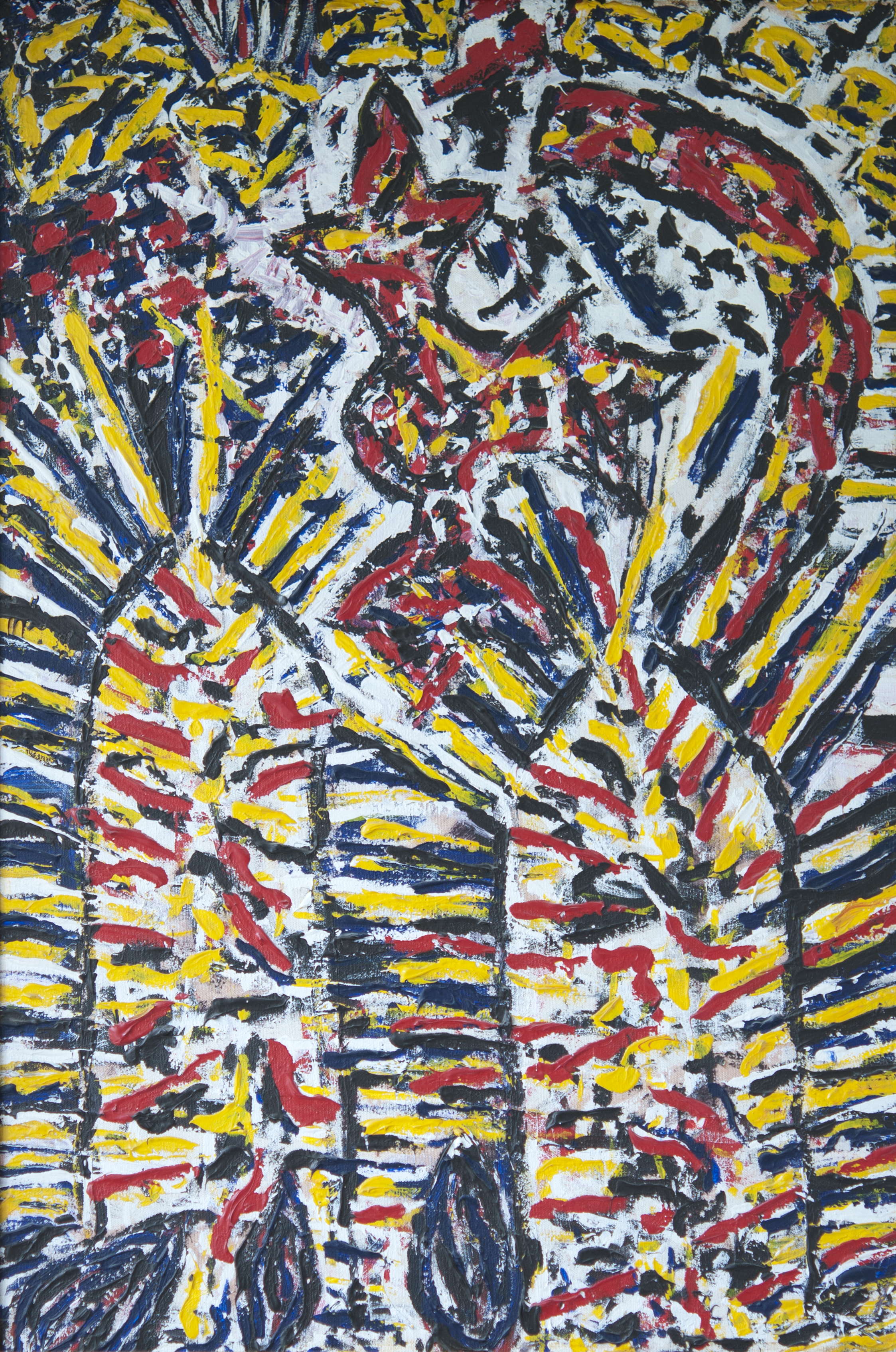 ©KAT Sienese Fireworks 2 - 1990 - Acrylic on canvas, (1,2 x 0,7m)